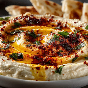 Hummus with homemade Pita Bread