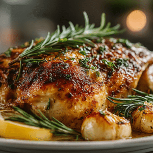 Lemon, Garlic, & Rosemary Skillet Roasted Chicken