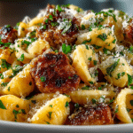 One pan Orecchiette & spicy Turkey Sausage Pasta