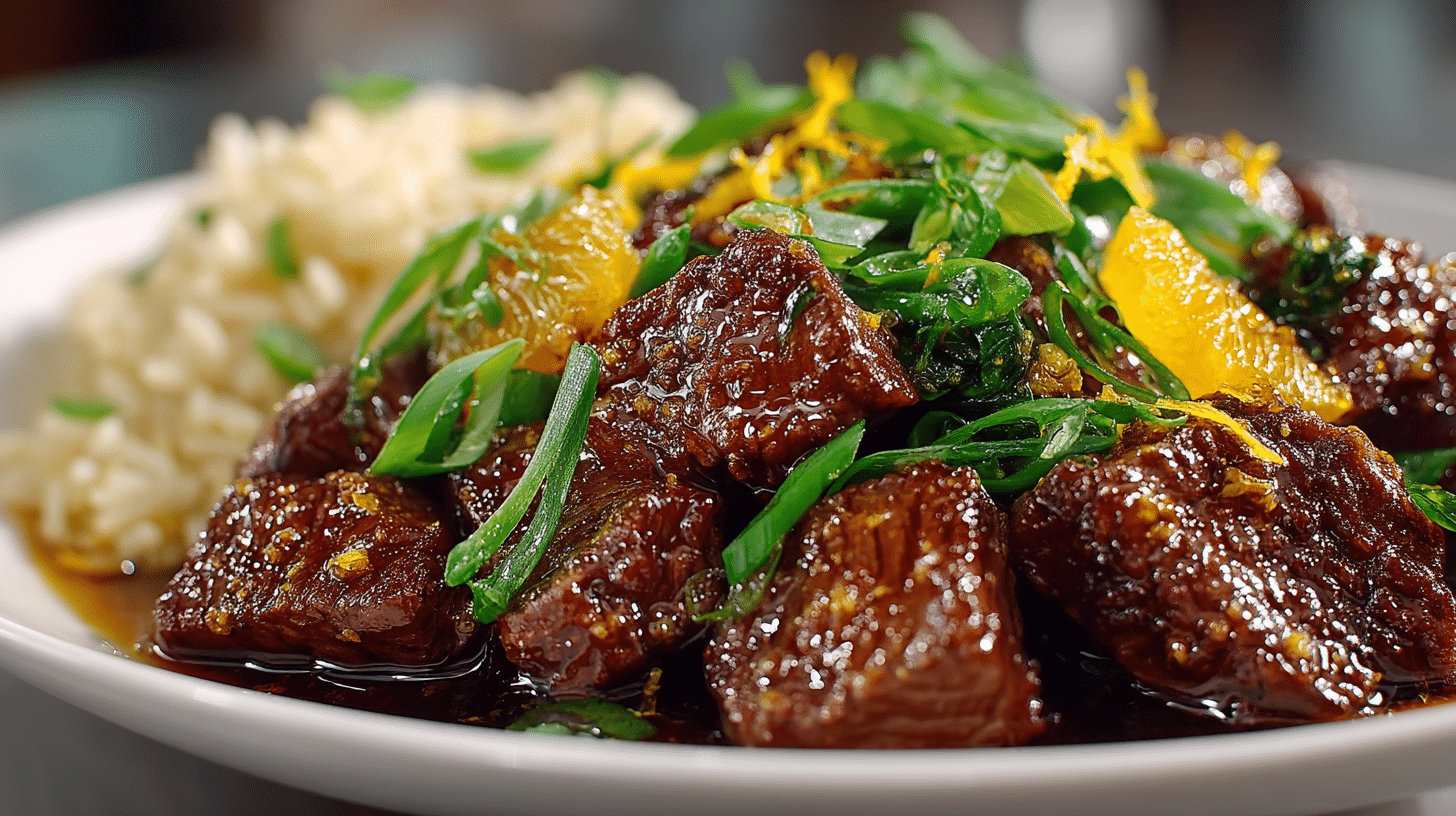 Orange Peel Beef with Brown Rice