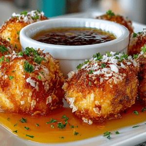 Panko Crusted Shrimp Balls with Apricot Dipping Sauce