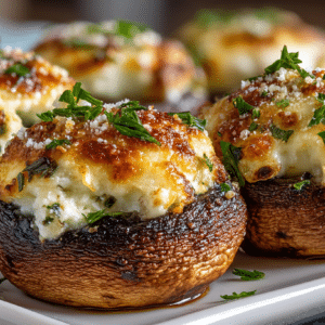 Parmesan & Cream Cheese Stuffed Mushrooms
