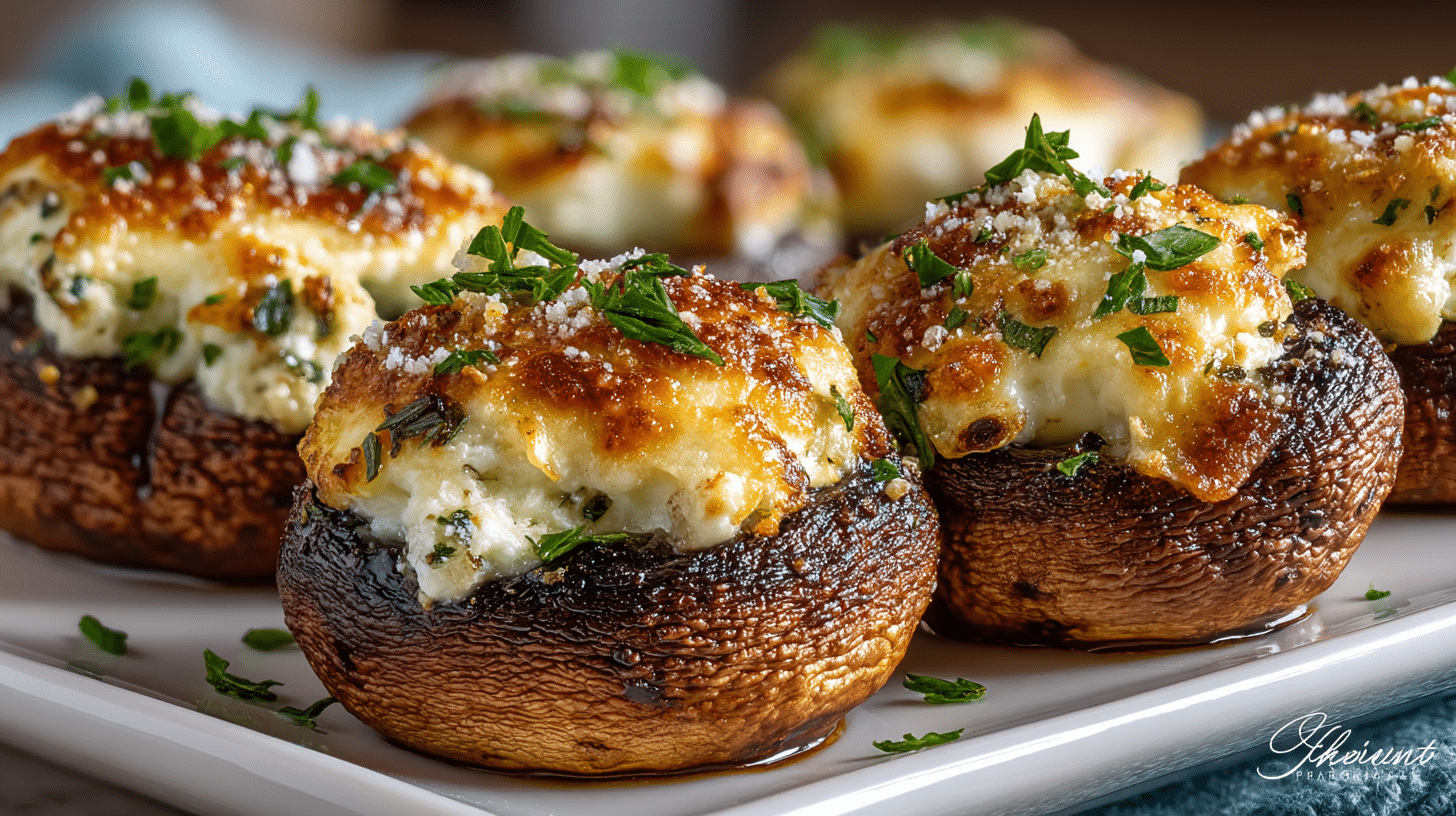 Parmesan & Cream Cheese Stuffed Mushrooms