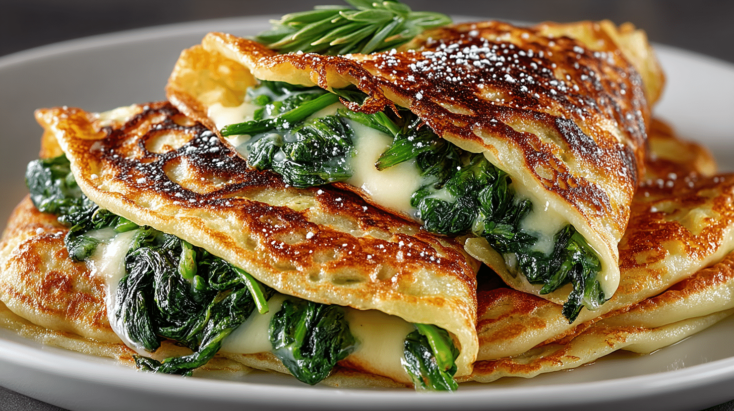 Pascadous (Savory Pancakes with Swiss Chard or Spinach, Garlic and White Wine)