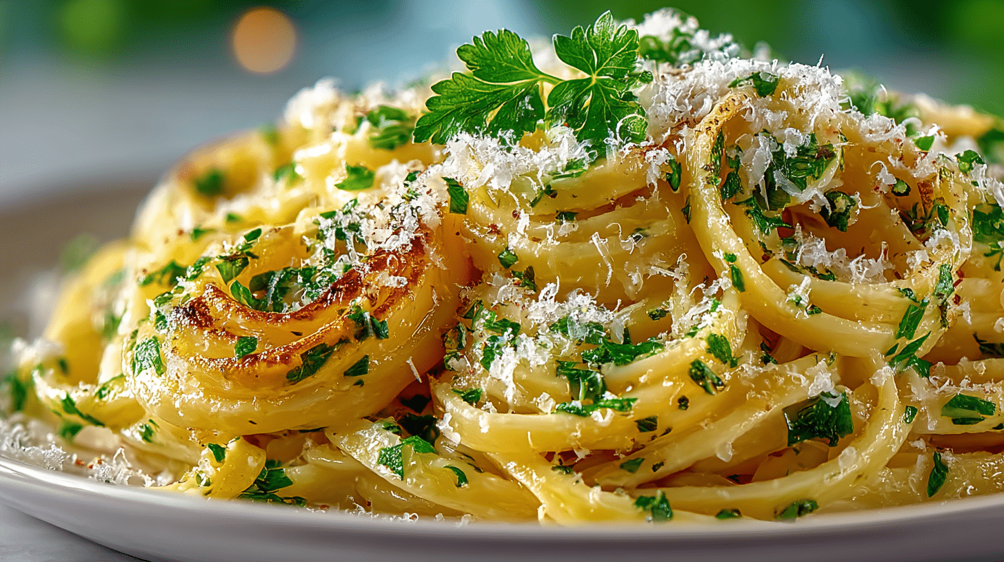 Pasta with Garlic Oil, Parsley, and Parmesan