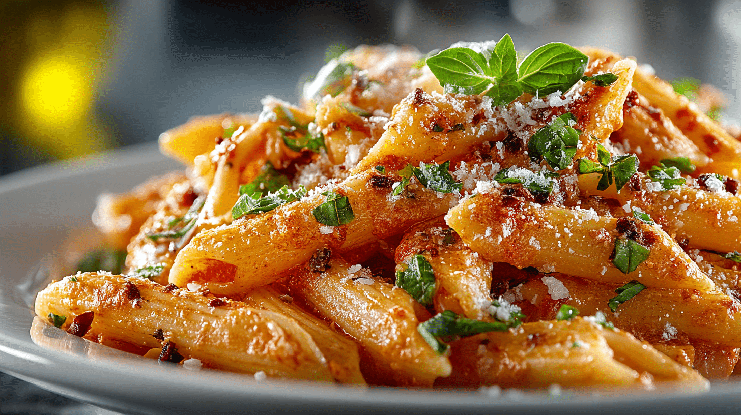 Quick & Light Penne Pasta with Vodka Sauce