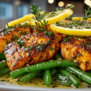 Sautéed Chicken and Green Beans with Lemon and Thyme