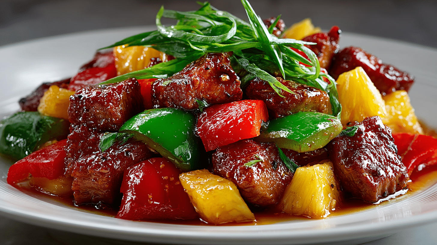 Sweet-and-Sour stir-fried Pork with Pineapple