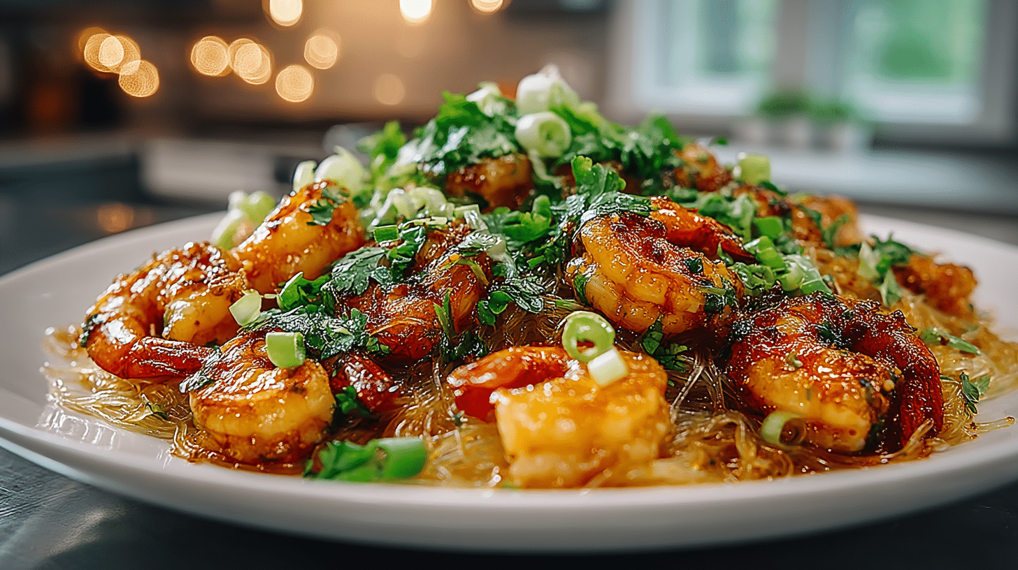 Thai Shrimp and Glass Noodles (Goong Ob Woon Sen)