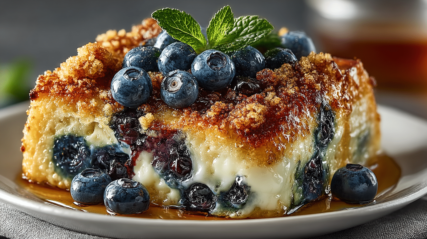 Blueberry French Toast with Streusel Topping Casserole