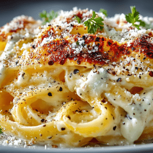 Homemade Fettuccine in Alfredo Sauce