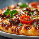 Italian Sausage Pizza with Tomato Sauce; Mozzarella, Fresh Basil & Tomato Pizza