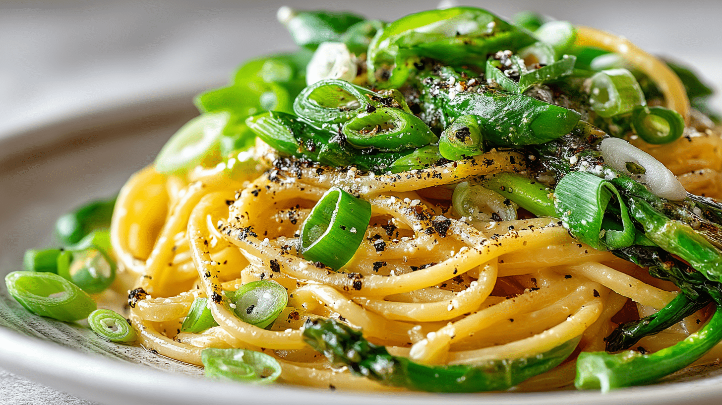 Miso Butter Spaghetti with Scallions