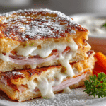 baked Monte Cristo Sandwiches & Carrots with Garlic Dip