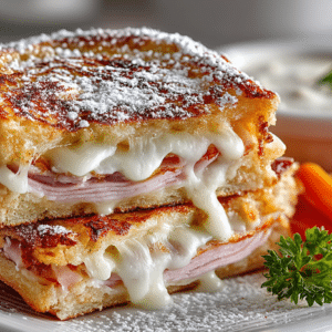 baked Monte Cristo Sandwiches & Carrots with Garlic Dip