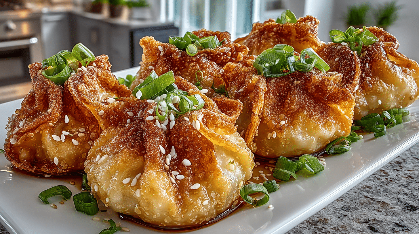 Pan Fried Pork and Shrimp Wontons