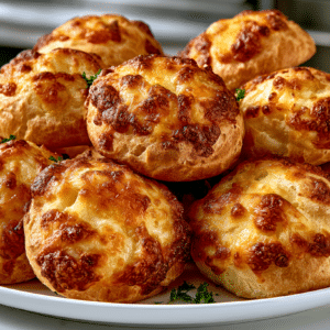 Gougères (baked French Cheese Puffs made from Choux Pastry & Gruyère)