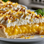 Lemon Curd Mousse Pie (Meringue Pie Crust filled with homemade Lemon Curd