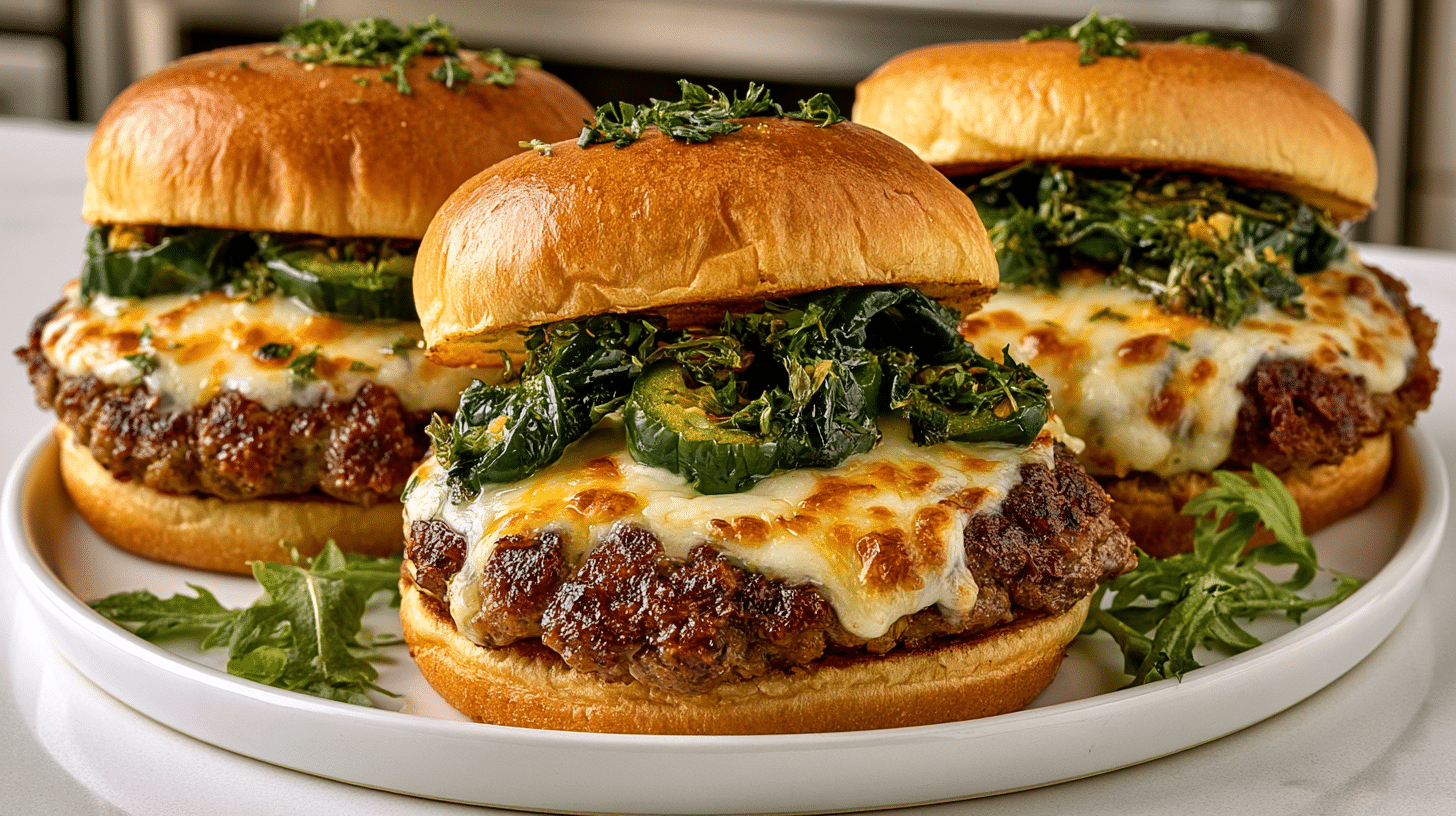 Poblano Smash Burgers with Pepperjack Cheese