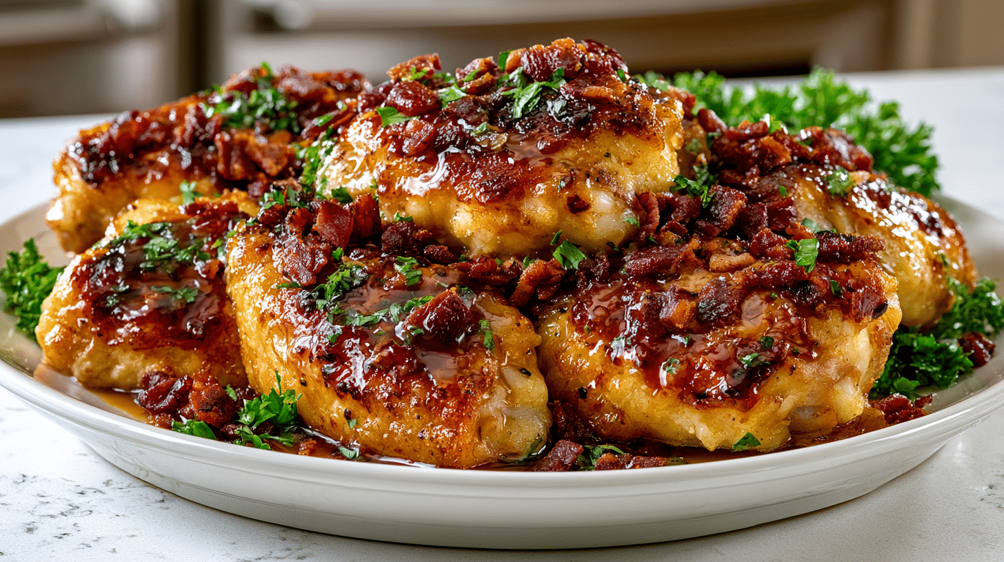 roasted Chicken Wings with Vermont Maple Bacon & Bourbon Sauce
