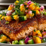 Pan-Seared Salmon with Mango-Cucumber Salsa