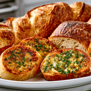 Outrageous Sourdough Garlic Bread Baguettes